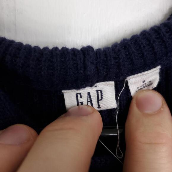 Gap Sweater Womens S Hooded Beachy Navy Coastal Pullover Sweatshirt Split Hem - Picture 4 of 10